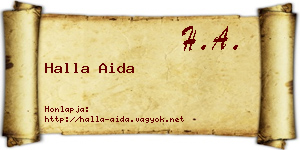 Halla Aida névjegykártya